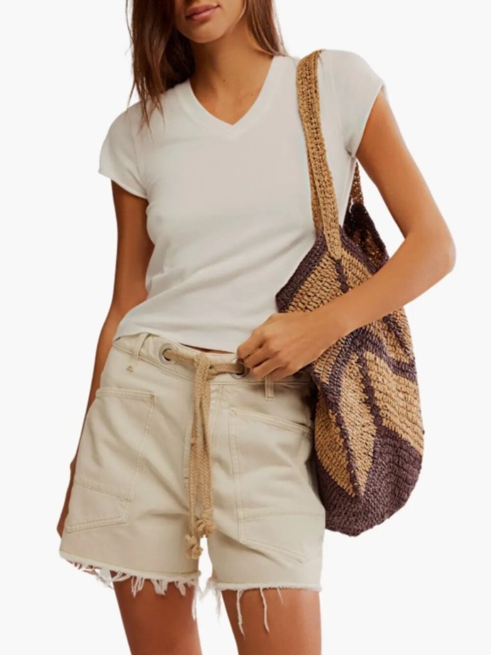 NWT Current Free People We The Free Moxi Shorts Ivory Boho Beach 28